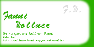 fanni wollner business card